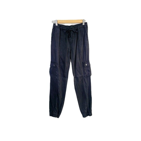 Dear John Cargo Jogger Pant XS Black Chambray Pockets Casual Lightweight Pull-On - Picture 1 of 12
